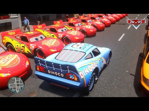 Crazy Rayo Lightning McQueen Dinoco Car Crashes Ep.60 - GTA 4