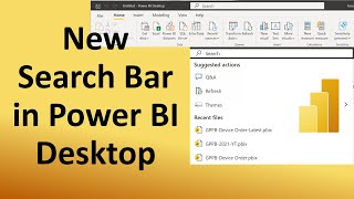 Search bar in Power BI Desktop