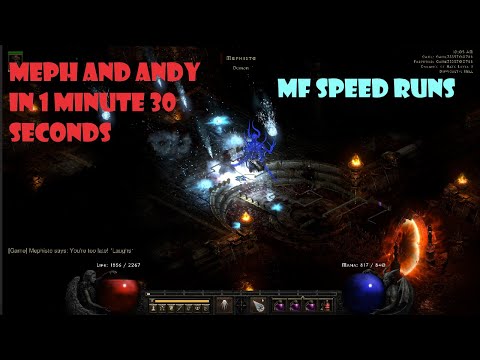 Meph and Andy MF runs in 1 minute 30 seconds (Blizz Sorc) - Diablo 2: Resurrected