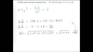 Find Vector and Scalar Projections - Example