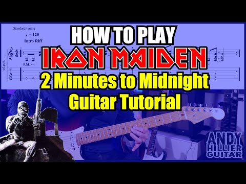 How to play Iron Maiden 2 Minutes to Midnight Guitar Tutorial Lesson