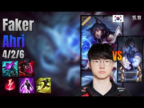Faker Mid Ahri vs Sylas lol KR solo rank Full Game 15.10 | 페이커 아리 vs 사일러스