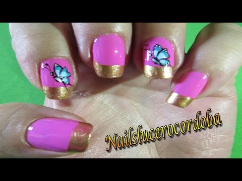Decoracion De Uñas Mariposa De Medio Lado – Como Pintar Mariposas -Butterfly Nail Art -Nlc