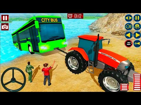 Chained Tractor Towing Rescue - Off-road Bus Rescue Simulator - Android Gameplay Lunch active games