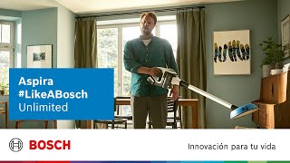 Bosch Vive y aspira #LikeABosch con el Aspirador Unlimited anuncio
