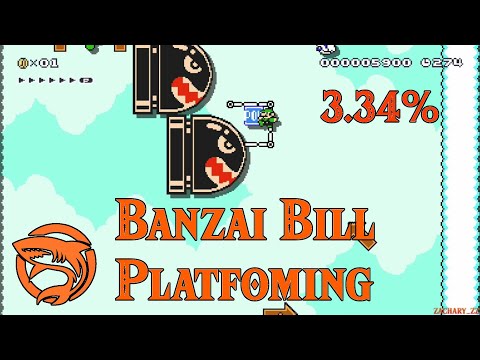 Banzai Bill Platforming - 3.43% Clear Rate - Super Mario Maker 2