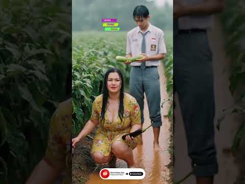 she took the vegetables without asking first! heavy rain in village life #fyp #heavyrain #rainyday