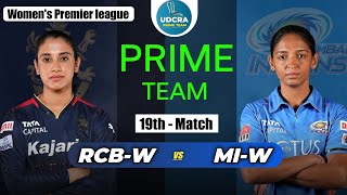 RCB W vs MI W Dream11 Team, RCB W vs MI W Dream11 Prediction Today, RCB W vs MI W 19th Match WPL