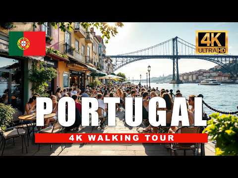 [4K] Portugal Walking Tour: 🇵🇹 Exploring Porto’s Iconic Landmarks, Cobblestone & Riverside Beauty