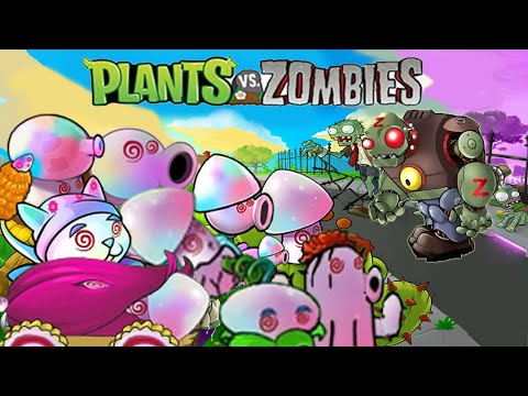 99 Scaredy Shroom vs 99 Hypno Shroom vs Gargantuar - Plants vs Zombies Zombotany