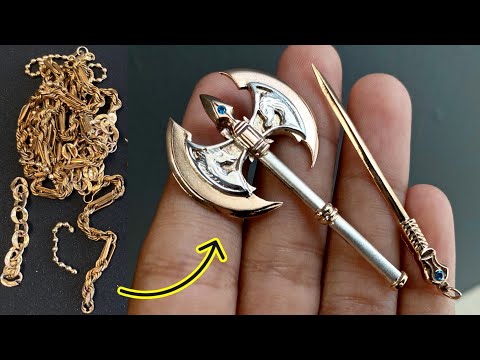Jewelry to make at home - making axe pendant with hidden blade