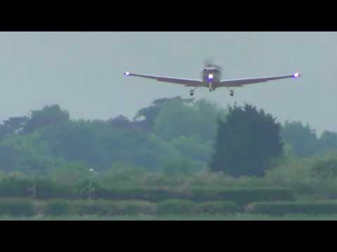 up Cirrus SR 22 HB KHR plane take off  Cambridge UK 30may16 1002am