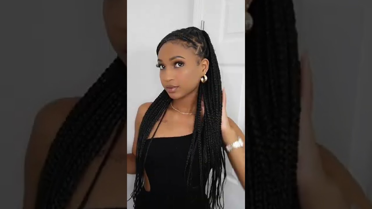 Easy Box Braid Hairstyle: Swoop Pony #braids #hairstyles #diy