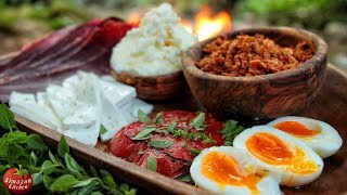 Ultimate Serbian Breakfast! – Tomato Steak + Coal Baked Egg + Delicacies