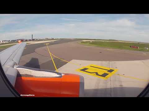 Takeoff at Paris "Charles de Gaulle" Airport with EasyJet Airbus A319-111 G-EZDO