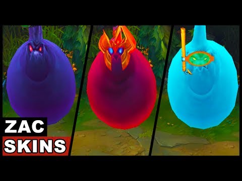 All Zac Skins Spotlight SKT T1 Pool Party Special Weapon (League of Legends)