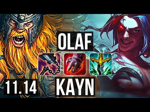 OLAF vs KAYN (JUNGLE) | 3.0M mastery, 11/2/8, 1000+ games, Legendary | KR Diamond | v11.14