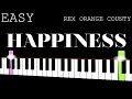 Rex Orange County - Happiness | Easy Piano Tutorial