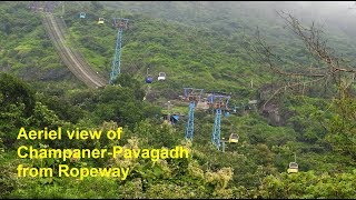 Awesome aeriel view of Champaner-Pavagadh from Ropeway | HD