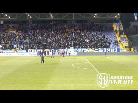 Premijer liga BiH 2021/22, Željezničar Sarajevo - Velež Mostar 1-0,atmosfera na tribinama nakon meča