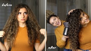 HOW I STYLE MY SISTER&#39;S LONG CURLY HAIR FOR THE BEST VOLUME AND DEFINITION