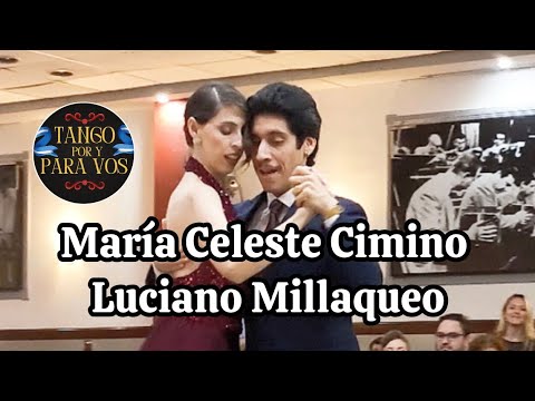  María Celeste Cimino  and  Luciano Millaqueo  are  dancing  to  "  El Cachafaz  "  by  Juan D'Arienzo