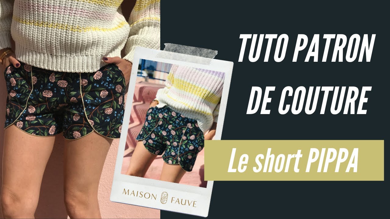 Patron couture short Pippa / PDF (A4, A3, A0, US Letter) - Cadres, Calques par Taille, Vidéoprojection