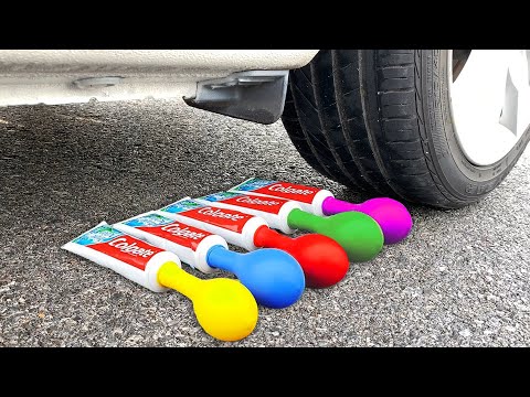 Experiment Car Vs Toothpaste and Balloons | Crushing crunchy & soft things by car | Test Ex