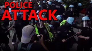 BREAKING: Police ATTACK Palestine Protesters Outside DNC in Chicago