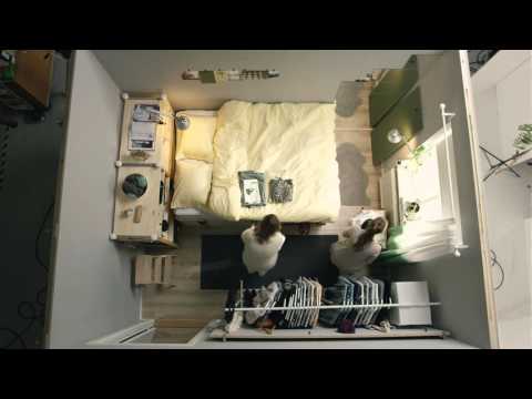 イケアの空間マジック（IKEA square metre challenge part 1: Tiny bedroom for two）