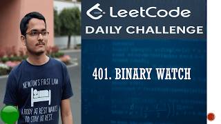 YouTube video '401. Binary Watch | Leetcode Daily Challenge'