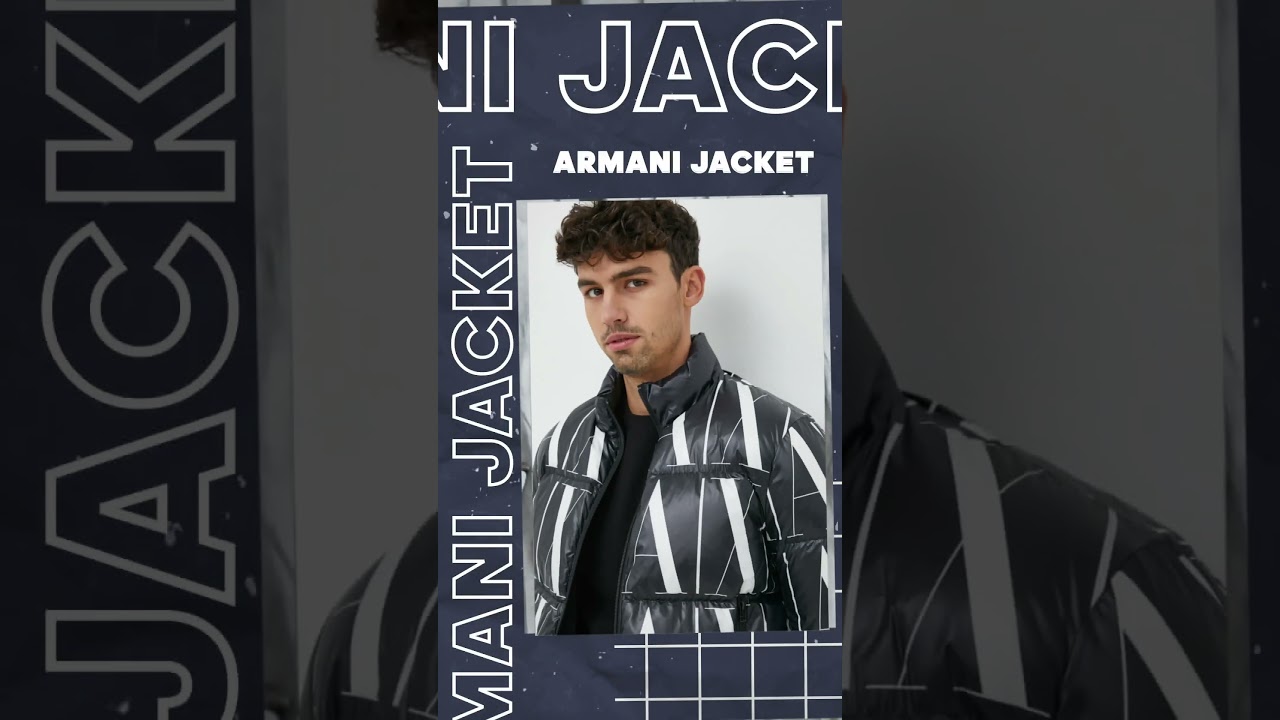 Armani Exchange Men's Black Printed Jacket with Zip