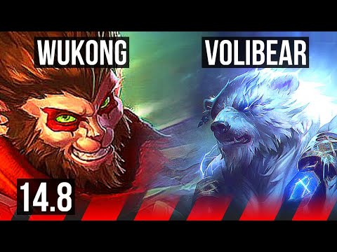 WUKONG vs VOLIBEAR (TOP) | 10 solo kills, 12/3/4 | NA Master | 14.8