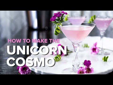 How to Make the Unicorn Cosmo 💐 #colorchanging #vodkacocktails