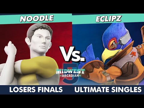 Midwest Arcadian 5 Losers Finals - NOODLE (Wii Fit Trainer) Vs. Eclipz (Falco) SSBU Ultimate