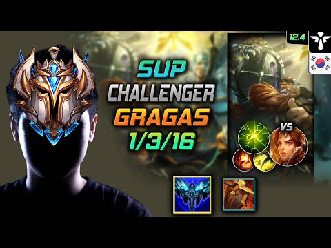 Challenger Gragas Support vs Leona - 챌린저 서폿 그라가스 만년서리 여진 - LOL KR 12.4