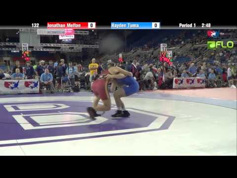 Junior 132 - Jonathan Melton (Missouri) vs. Hayden Tuma (Idaho)