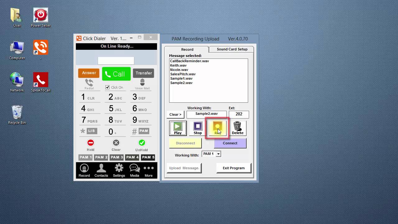 3- Create Multiple 1 Click Pre-recorded Voicemail Messages (PAM)