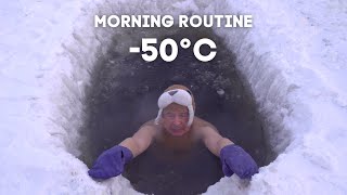 The Yakutian Morning Routine: Ice Bath -50°C ...