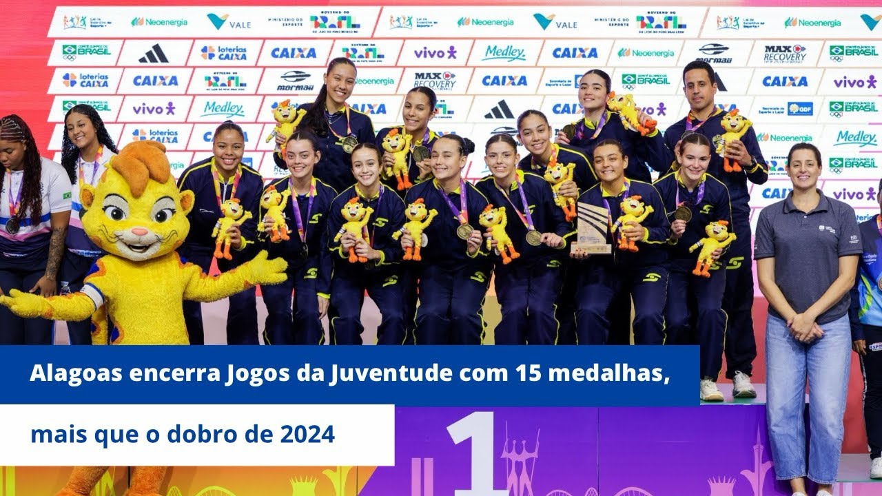 Alagoas encerra Jogos da Juventude com 15 medalhas, mais que o dobro de 2024