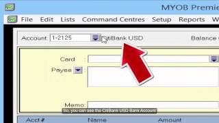 Transfer money from USD Account to SGD Account in MYOB Premier