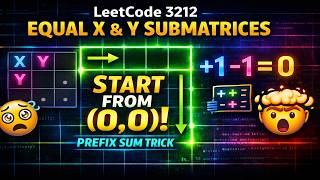 YouTube video 'Leetcode 3212. Count Submatrices With Equal Frequency of X and Y'