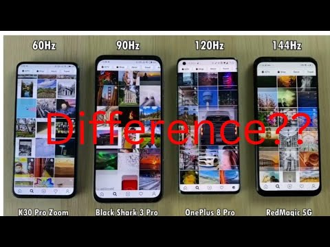 [slow motion] 144hz vs 120hz vs 90hz vs 60hz  screen refresh rate real life comparison