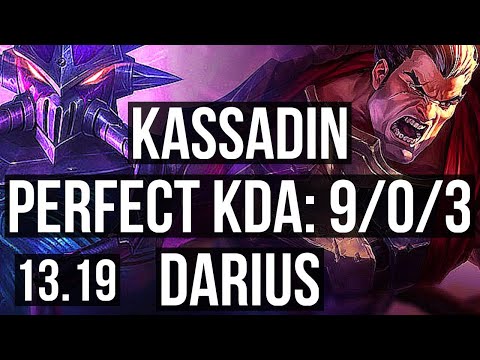 KASSADIN vs DARIUS (MID) | 9/0/3, Legendary, 600+ games | EUW Grandmaster | 13.19