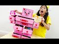 Wendy Pretend Play with Cleaning Up Robot Storage Buddy Toys for Kids