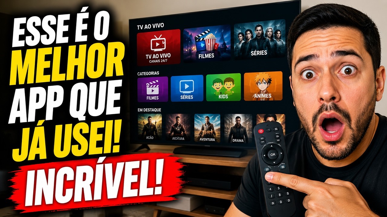 NOVO APP para TV AO VIVO, FILMES e SÉRIES! 😱 MUITO COMPLETO! O MELHOR QUE JÁ USEI!