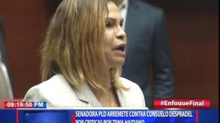 Senadora PLD arremete contra Consuelo Despradel por críticas por tema Haitiano