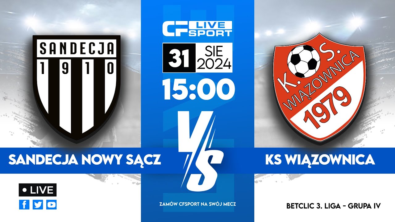 3 liga na żywo: Sandecja Nowy Sącz - KS Wiązownica [TRANSMISJA WIDEO]