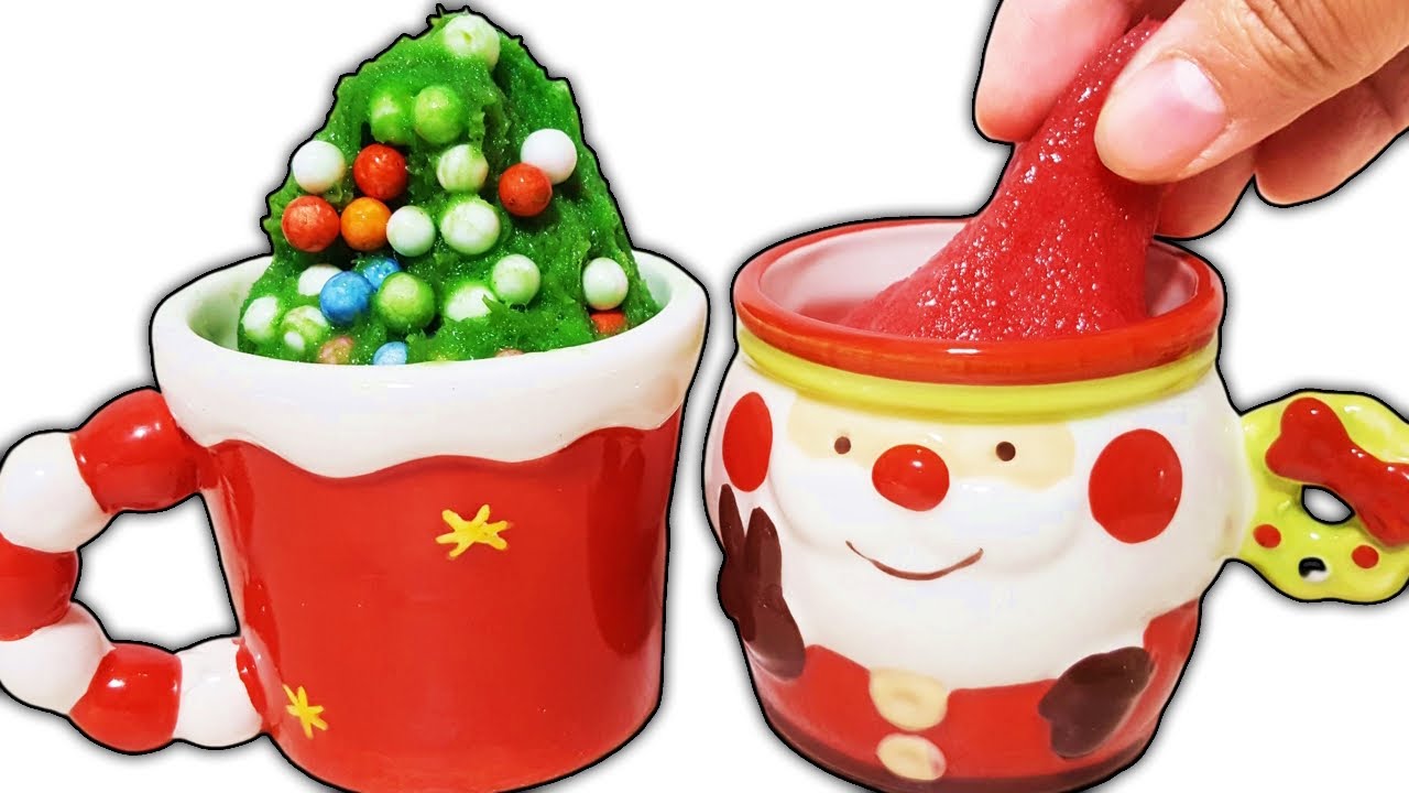 簡単スライム作り！クリスマスツリーとサンタさん作りたかったのになぜ・・ｗ 液体モンスター