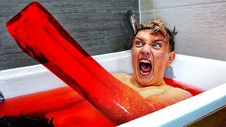 I Set Myself in Jello for 24 Hours &amp; It was a HUGE Mistake... (Got Stuck)